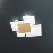 UPGRADE-70 APPLIQUE-PLAFONIERA 4 LUCI FOGLIA ORO 1148-70-FO