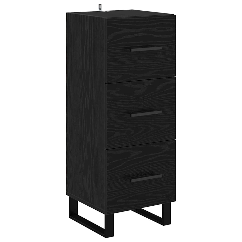 Credenza con Cassetto-Buffet-Armadio da cucina Rovere Nero 34,5 x 34 x 90 cm