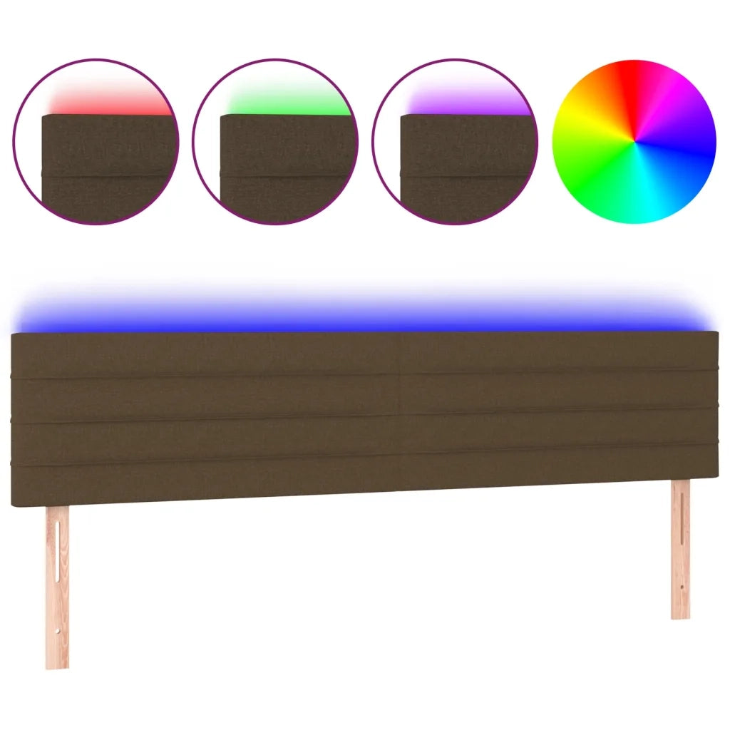 Testiera | Testata a LED Marrone Scuro 160x5x78/88 cm in Tessuto