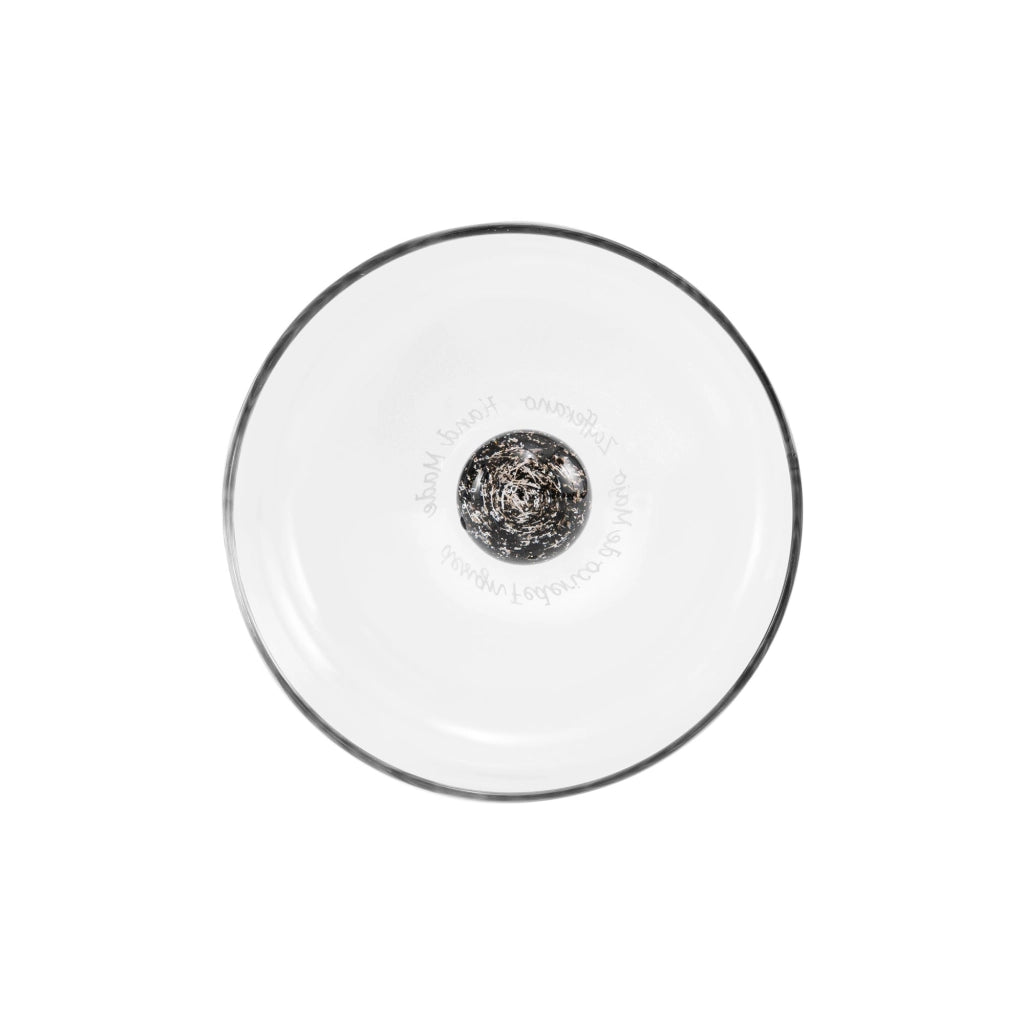 Bilia Set 4 Tumbler Caleido in Vetro Borosilicato Soffiato a Mano Ambra - Bicchiere Elegante con Sfera Decorata Effetto Cielo Stellato - 4 Pezzi