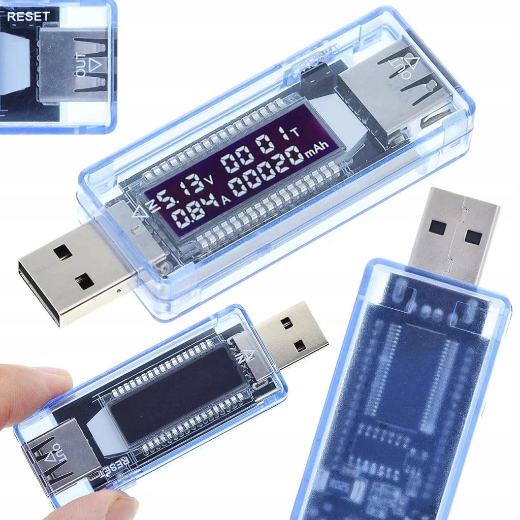 Tester USB Voltamperometro KEWEISI KWS-V20 – Alta Precisione, Display LCD | Misura 4V-20V, 0A-3A