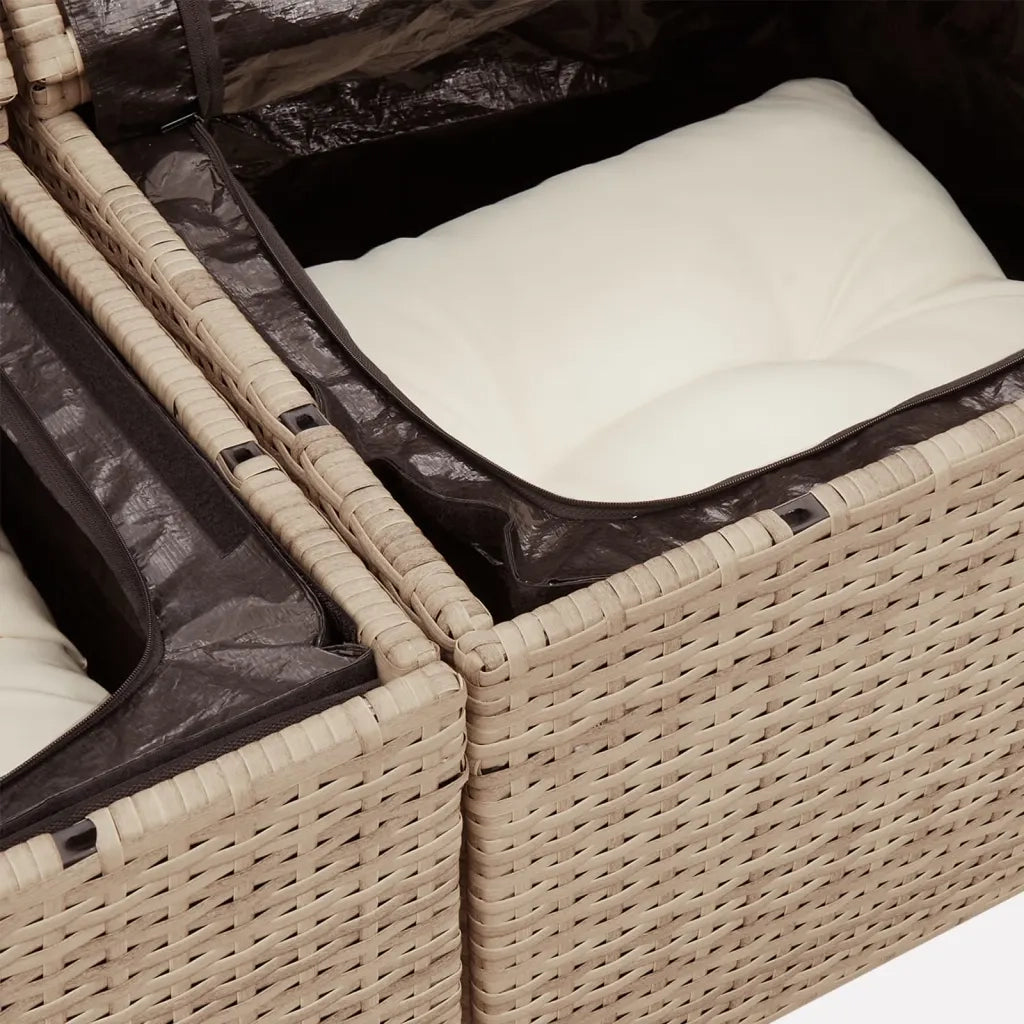 Set Divano da Giardino 6 pz con Cuscini Beige in Polyrattan 3256457
