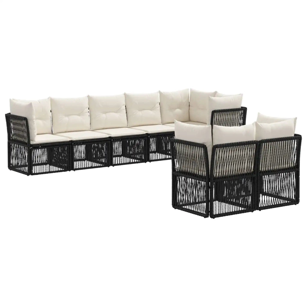 Set Divano da Giardino 8 pz Nero polyrattan 3434284