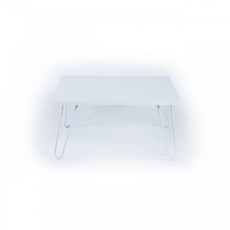 Tavolino per colazione letto bianco Con gambe pieghevoli cm 60 x 60 x 29 h EFFEZ