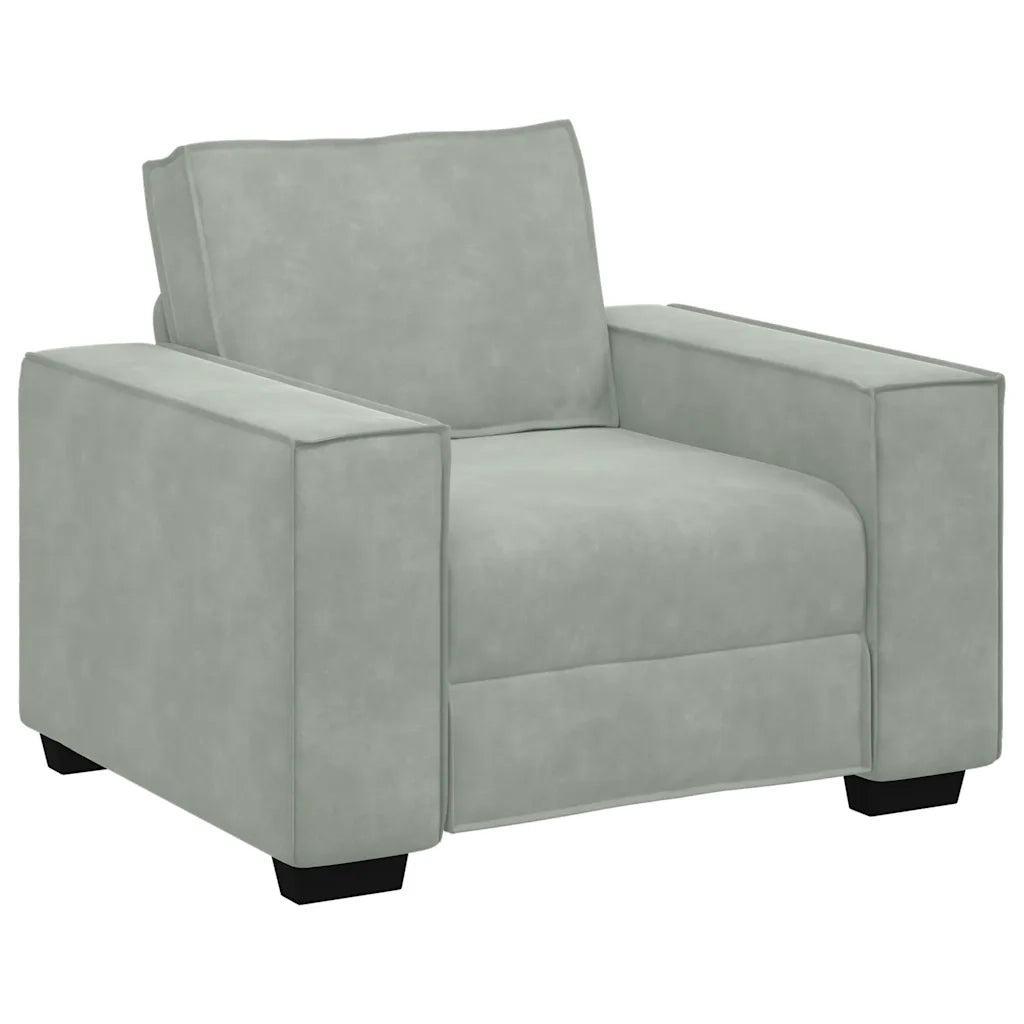Divano Sedia Grigio Chiaro 100x78x84 cm Velluto 4105000