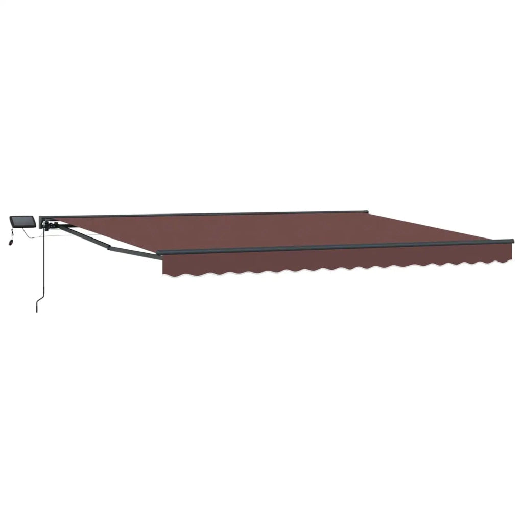 Cornice per Tenda Manuale con LED Marrone e Antracite 4,5 × 3 m 3420882