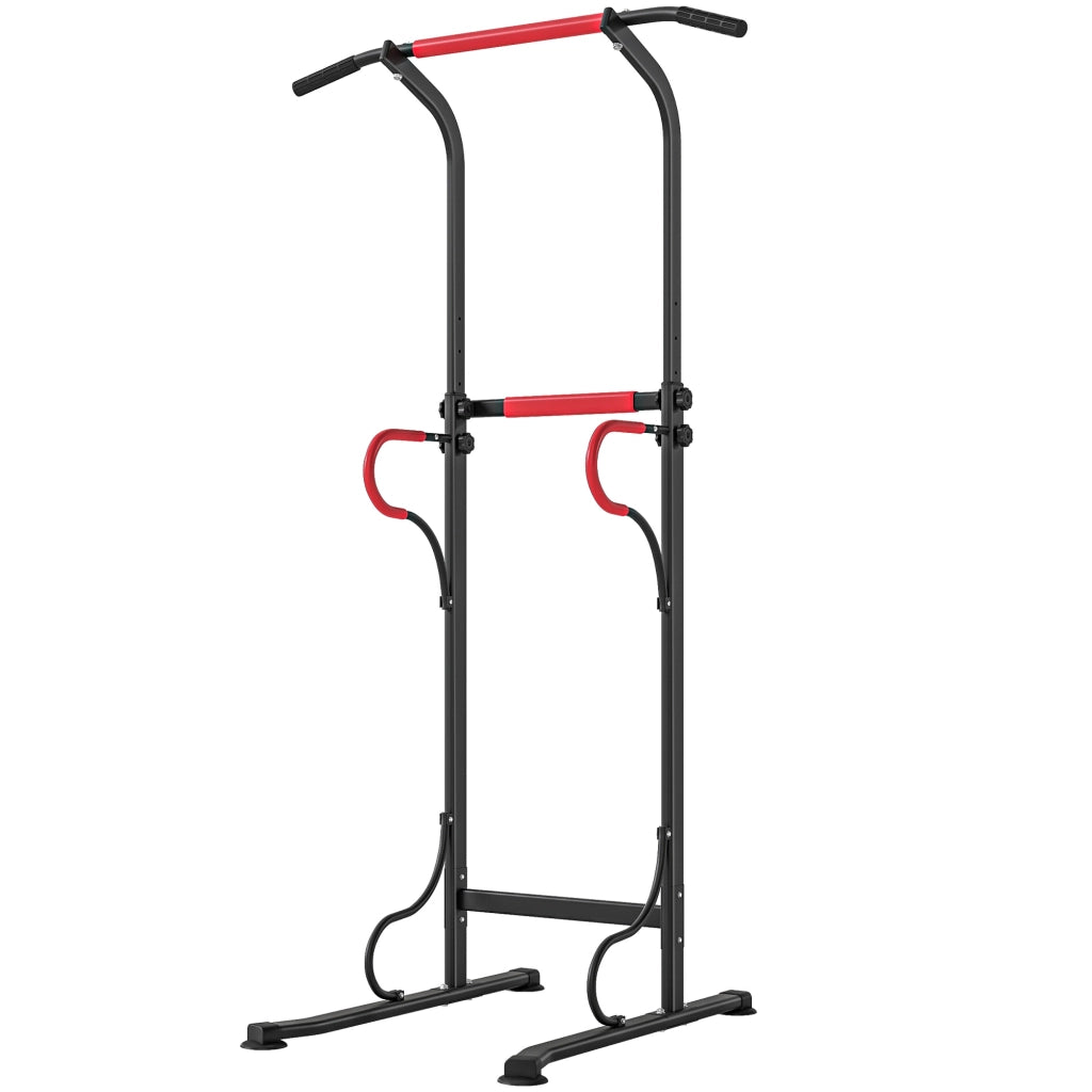 Stazione Fitness Multifunzione Power Tower ¨C Xylo ¨C Altezza Regolabile 171-219cm Nero Rosso