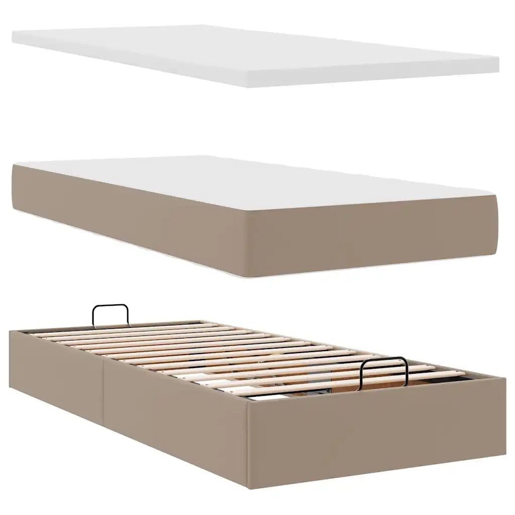 Struttura Letto Pouf con Materasso 90x190 cm Similpelle 3311015