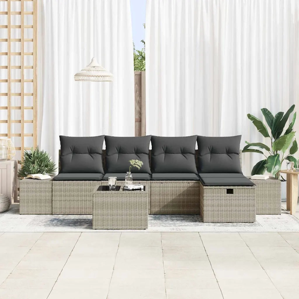 Set di divani con cuscino 6 pcs polyrattan
