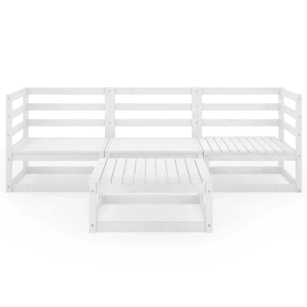 Set di mobili da giardino mobili da esterno 4 pezzi bianco legno di pino massiccio 02_0016213