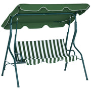 Sedia a dondolo da giardino con tenda ¨C Minimal ¨C Verde, acciaio, 170x110x153 cm