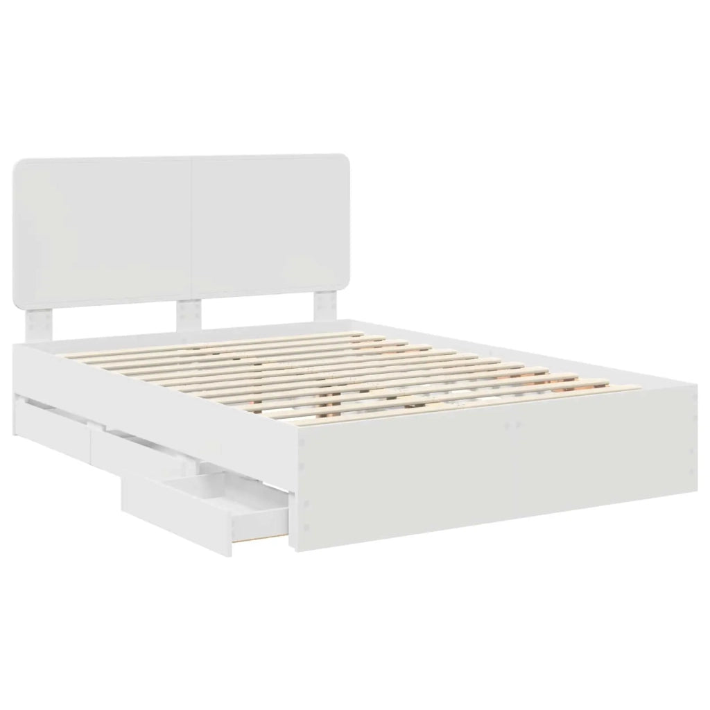 Struttura del letto-Giroletto-Rete del Letto Bianco 140 x 190 cm Legno Ingegnerizzato 319888