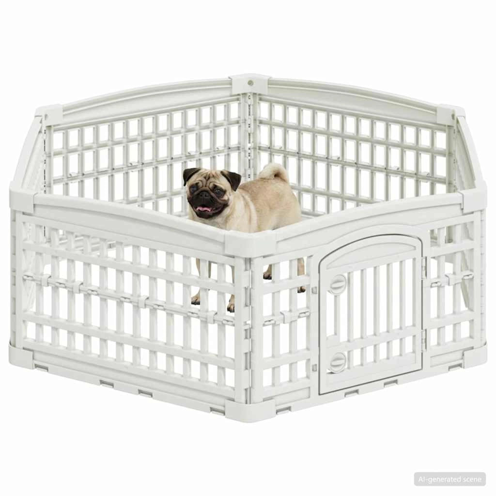 Panchetto per Cani a 6 Pannelli 122 x 106,5 x 40 cm Plastica 42027217