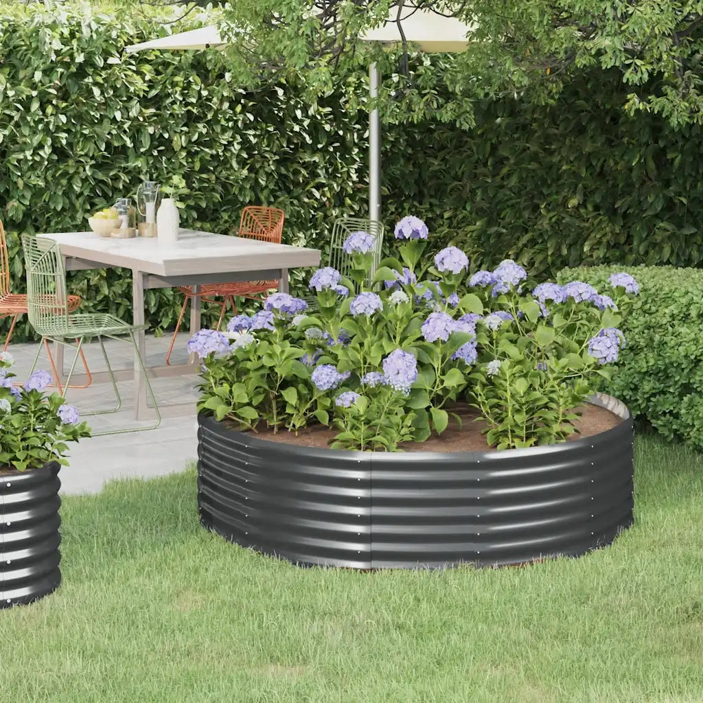 Letto da Giardino in Acciaio Zincato 140x140x36 cm Antracite 319021