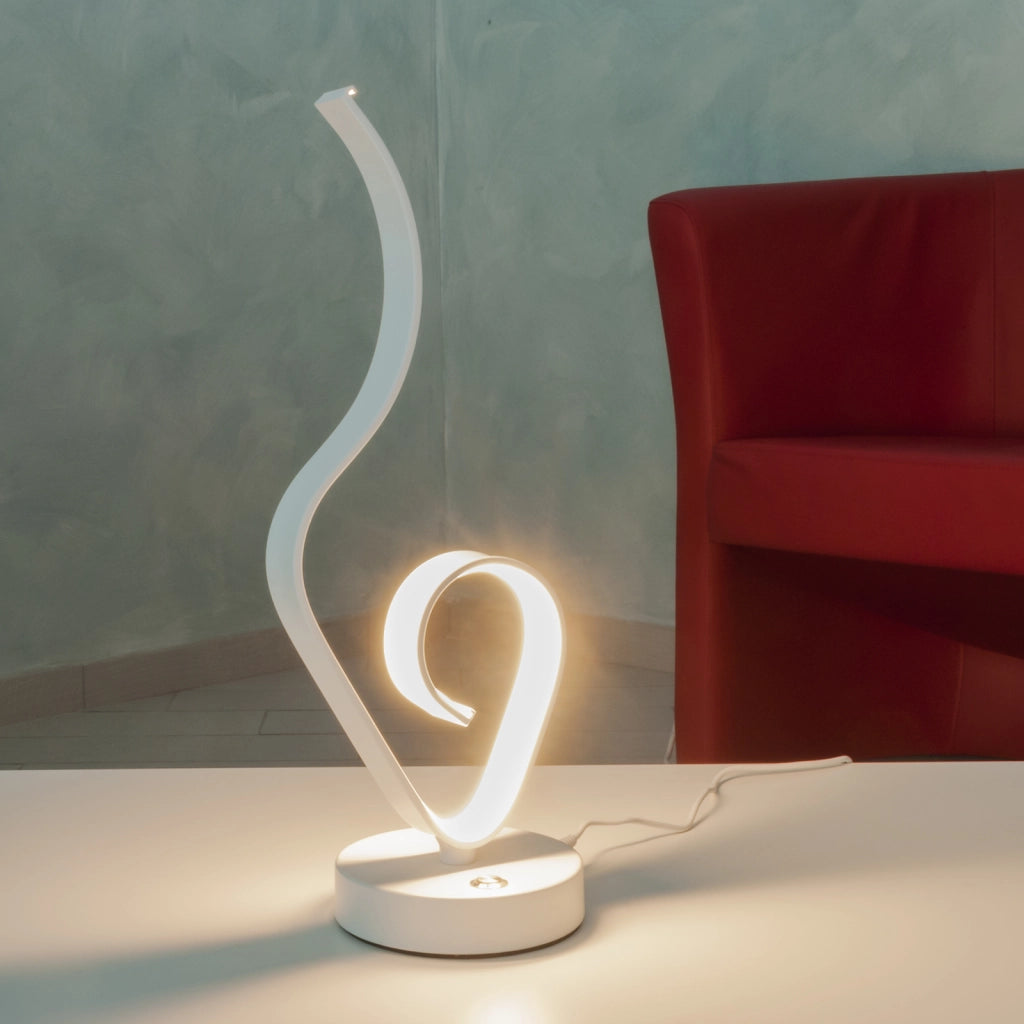 Lampada curva da scrivania luce tavolo LED 9W interni arredamento casa moderna 230V 3000K