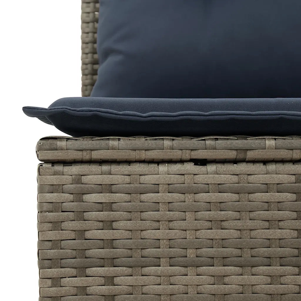 Set Divani da Giardino 9 pz con Cuscini Grigio in Polyrattan