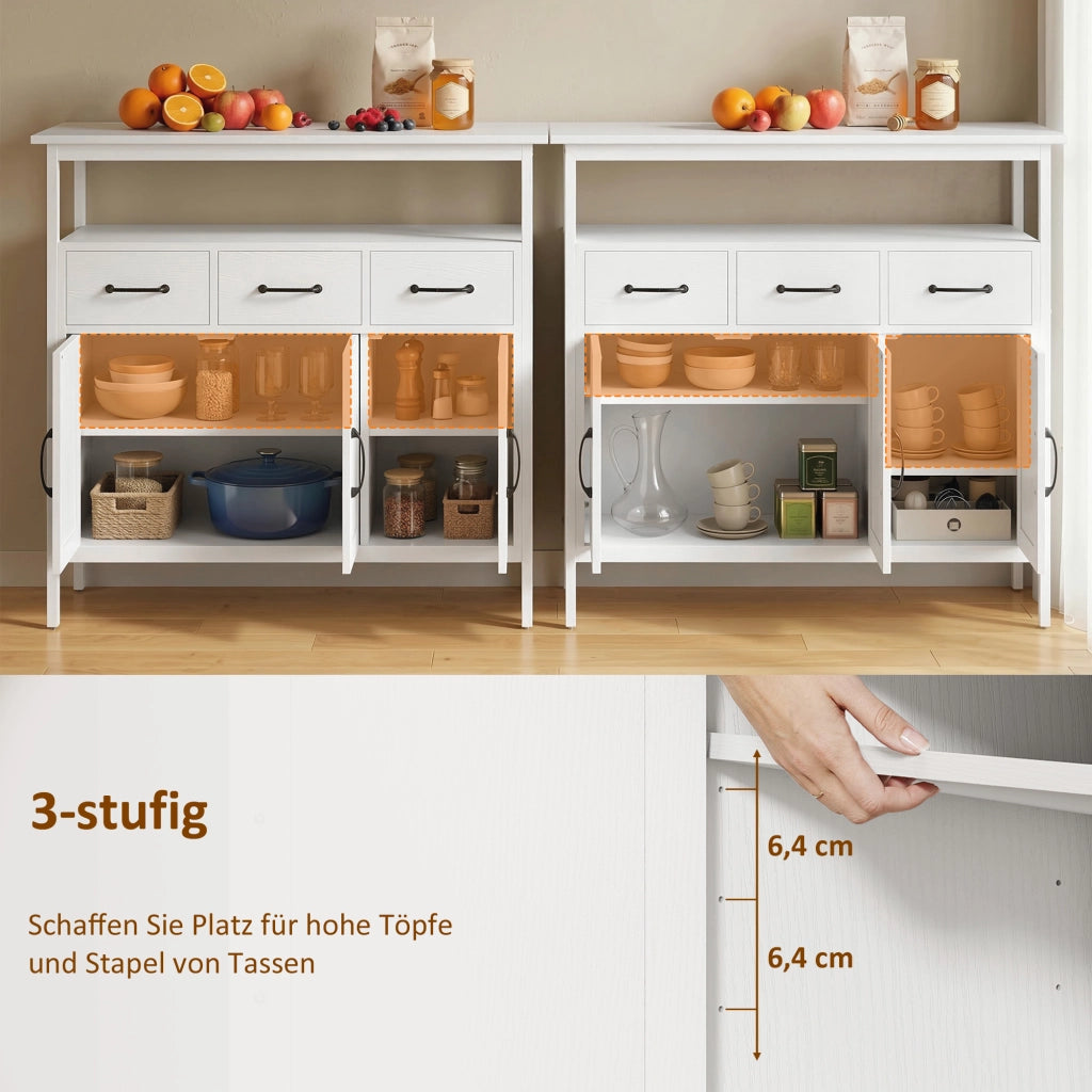 Credenza con ante e cassetti ¨C Minimal ¨C Bianco 95x40x80 cm