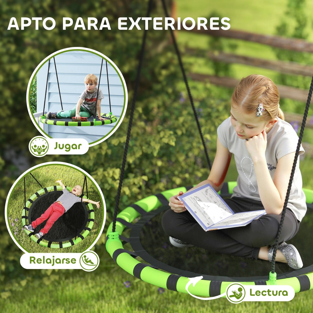 Altalena da giardino per bambini ¨C zephmum ¨C nero e verde ?100x180 cm