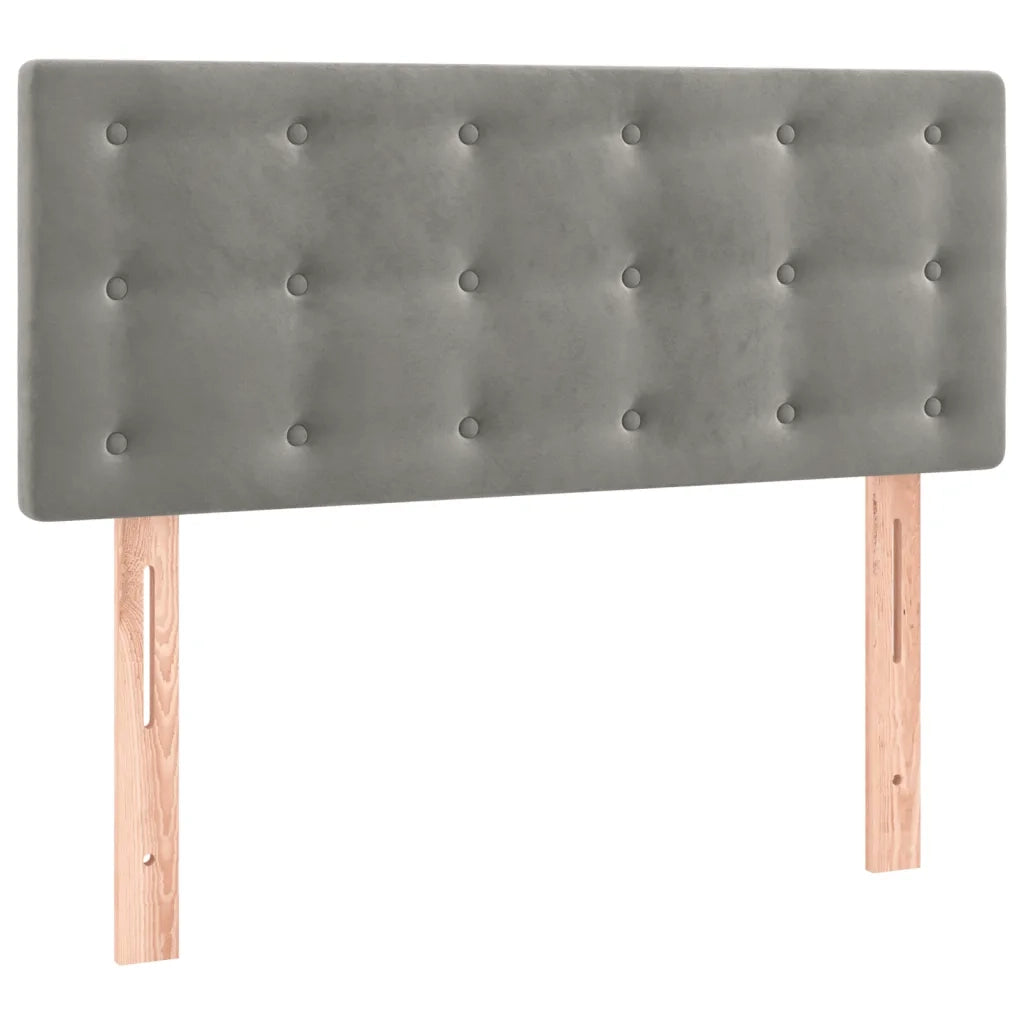 Letto singolo | Letto per adulti | Giroletto a Molle con Materasso Grigio Chiaro 100x200cm Velluto