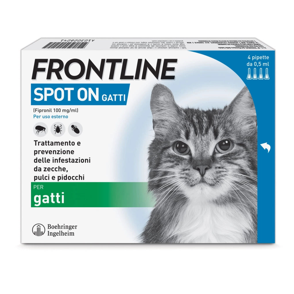 ANTIPARASSITARIO 'SPOT ON' FRONTLINE  Per gatti - 3 Pipette - FRONTLINE