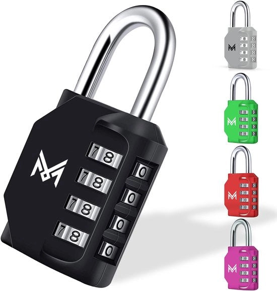 Combinazione a 4 cifre per porta - Combinazione a 4 cifre - Porta con codice numerico - Combinazione a 4 cifre - Porta - Chiavi per armadi, capanni (nero, 1)