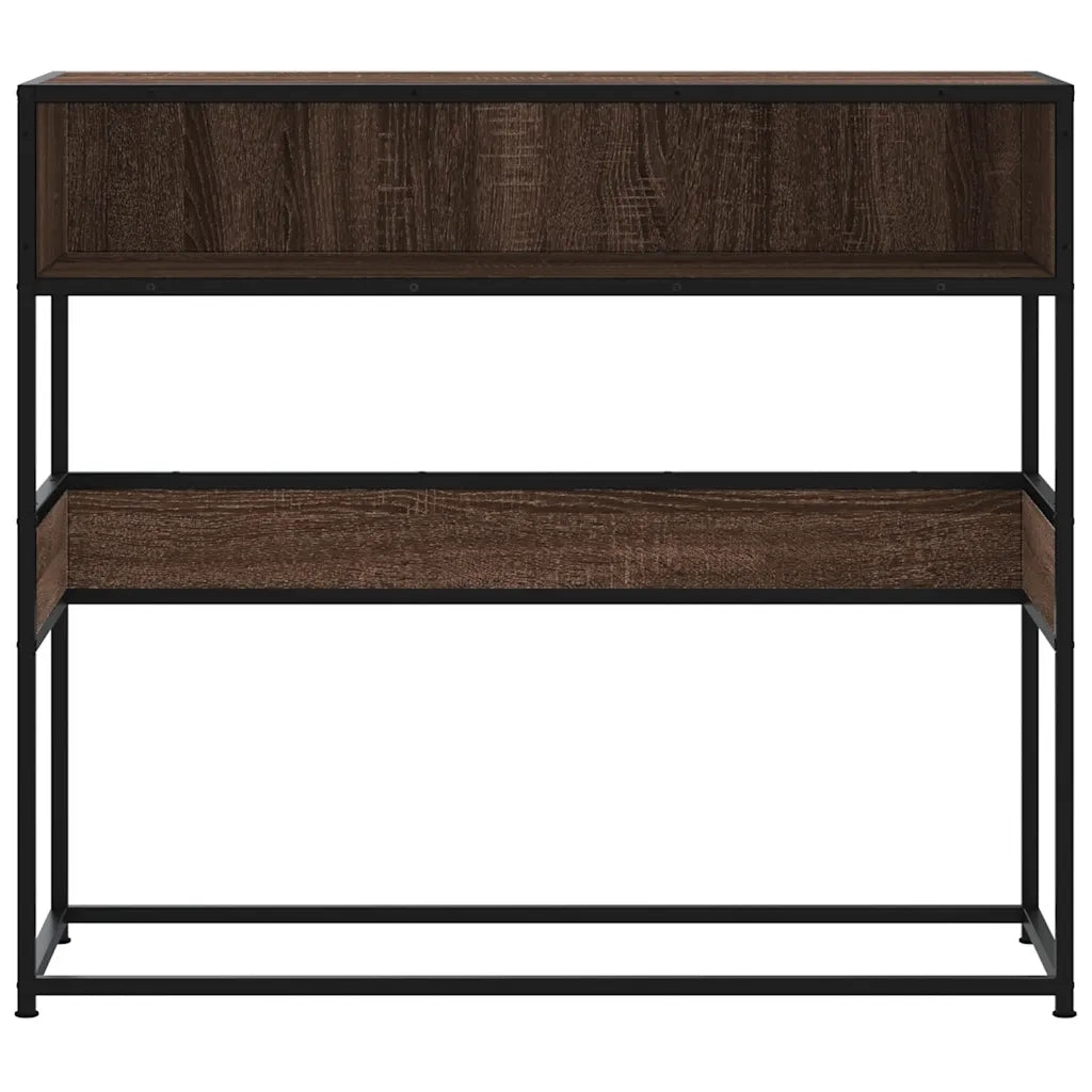 Tavolo Consolle Rovere Marrone 90x35x80 cm Legno Multistrato 849173