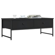 Tavolino da Salotto-Tavolino da soggiorno-Tavolo Nero 101x49x39,5 cm in Legno Multistrato
