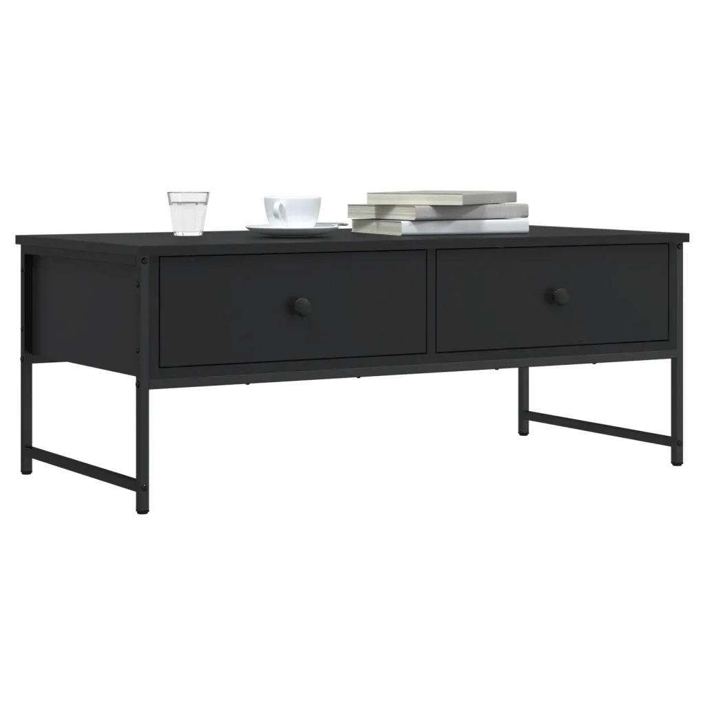 Tavolino da Salotto-Tavolino da soggiorno-Tavolo Nero 101x49x39,5 cm in Legno Multistrato