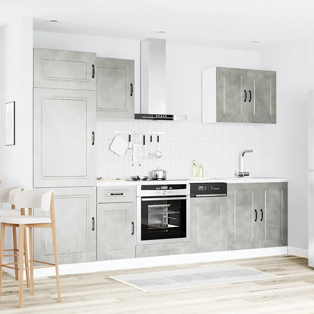 Set Mobili da Cucina 7 pz Kalmar Grigio Cemento in Truciolato 3314765