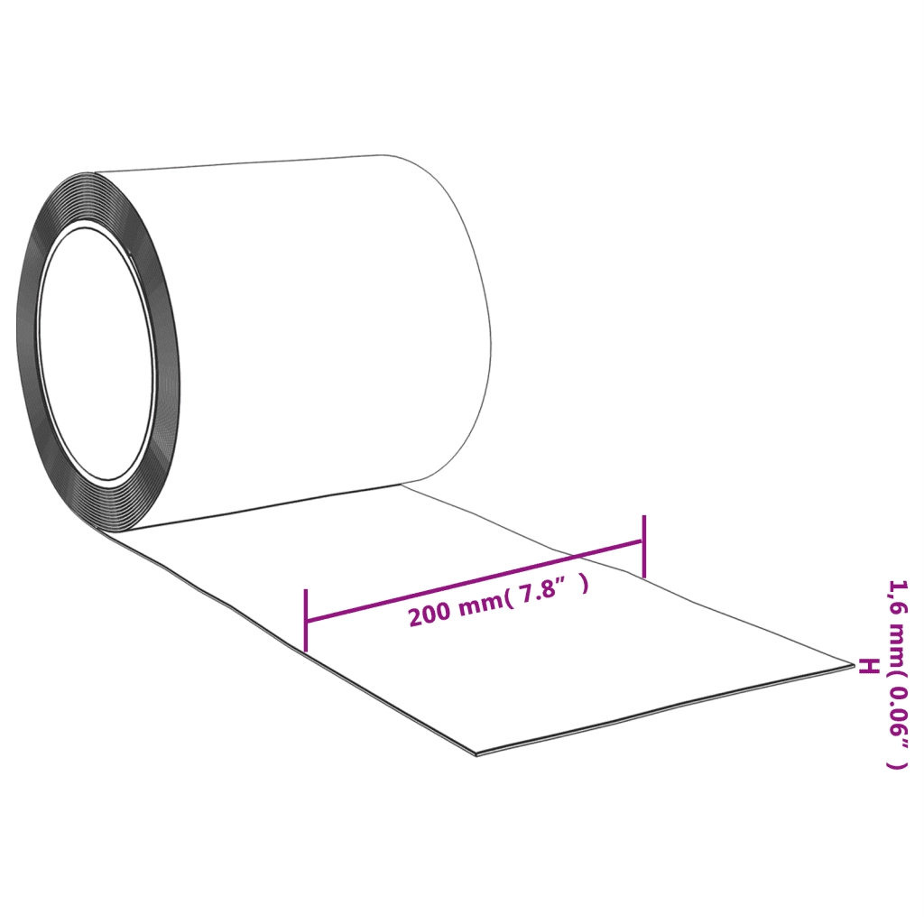 Rotolo per Tenda a Strisce in PVC 1,6mm x 200mm 25 m 288281