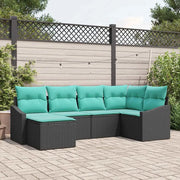 Set di divani con cuscino 6 pcs Nero polyrattan 3346796