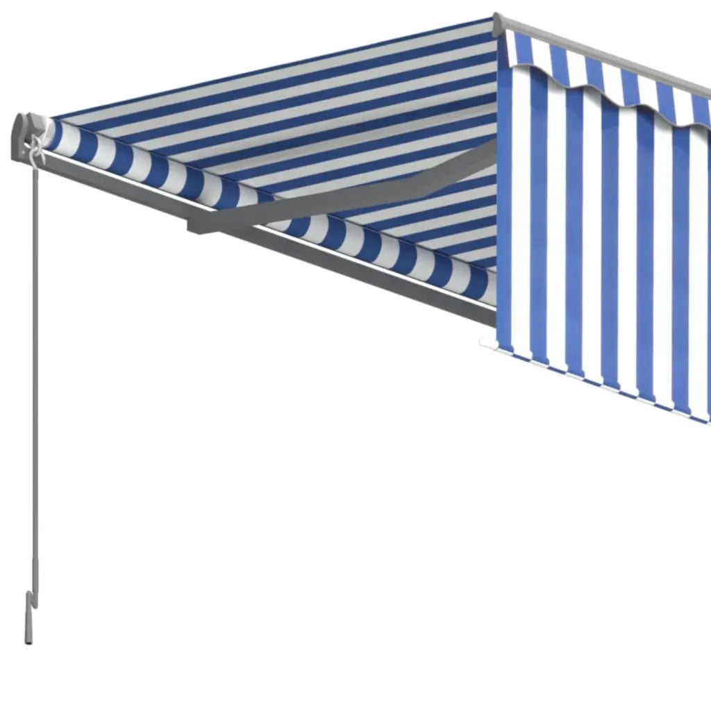 Tenda Sole | Tenda parasole Retrattile Manuale con Parasole 3x2,5m Blu e Bianco