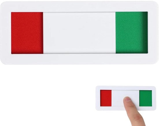 Indicatore di Presenza - Segnalazione di Presenza - Pannello di Segnalazione - Targa di Privacy - Risorso Rood/Giallo - 9,9 x 4,1 cm