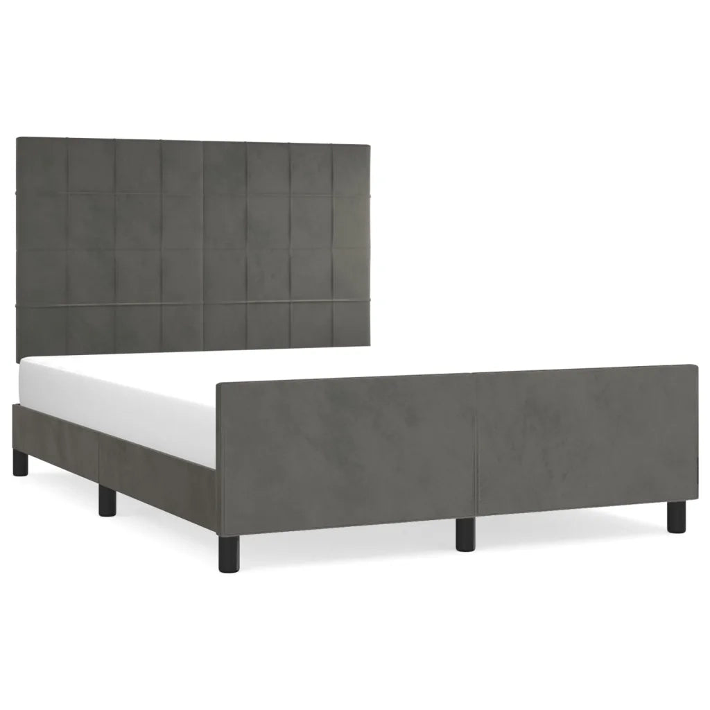 Giroletto senza Materasso-Struttura Letto Grigio Scuro 140x200 cm Velluto 991108