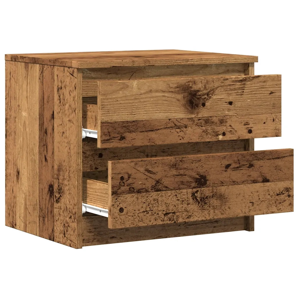 Comodini 2 pz-Set di 2 Tavolino da notte Legno Antico 50x40x43.5 cm in Legno Multistrato