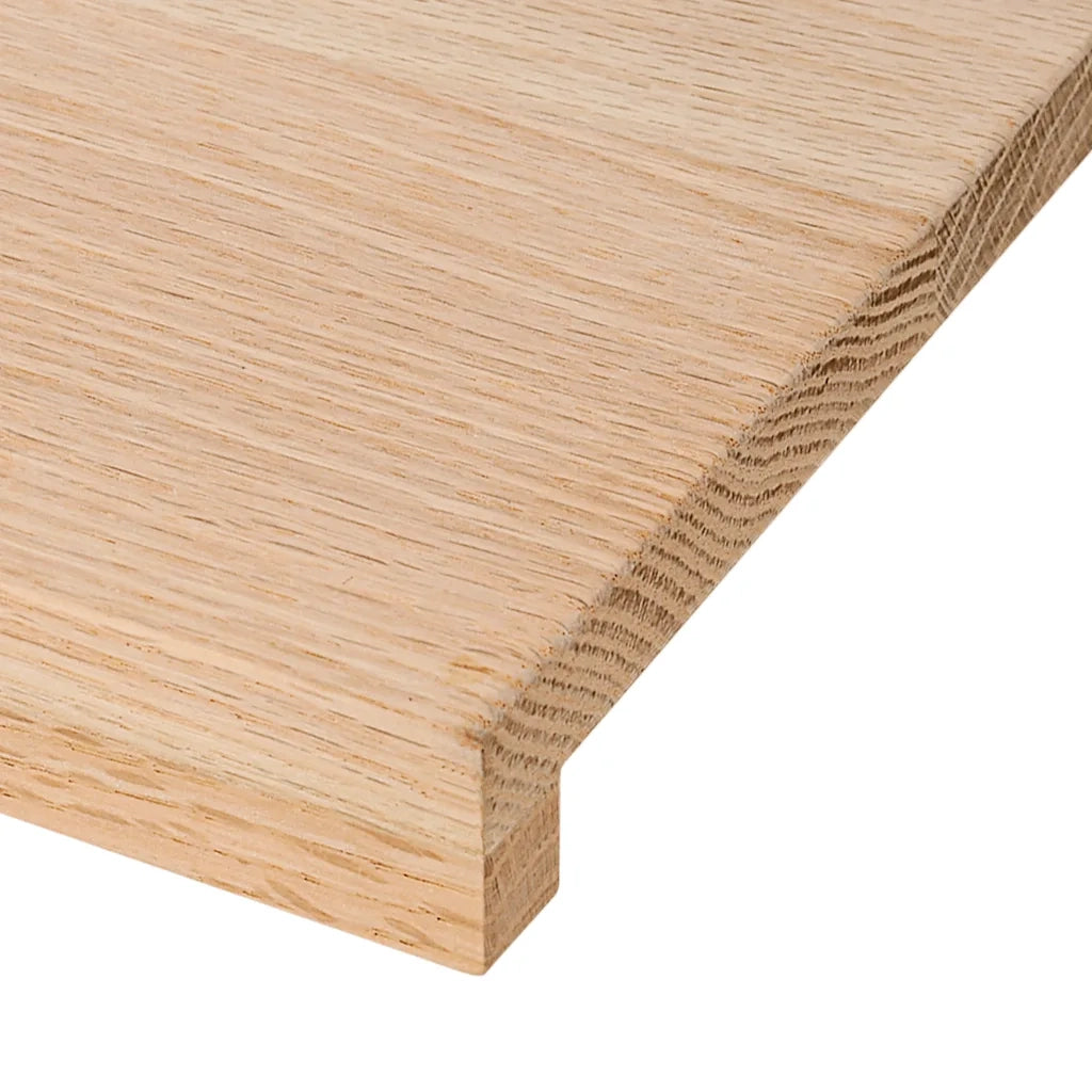 Davanzali 2 pz Non Trattati 110x15x2cm Legno Massello di Rovere 4009089