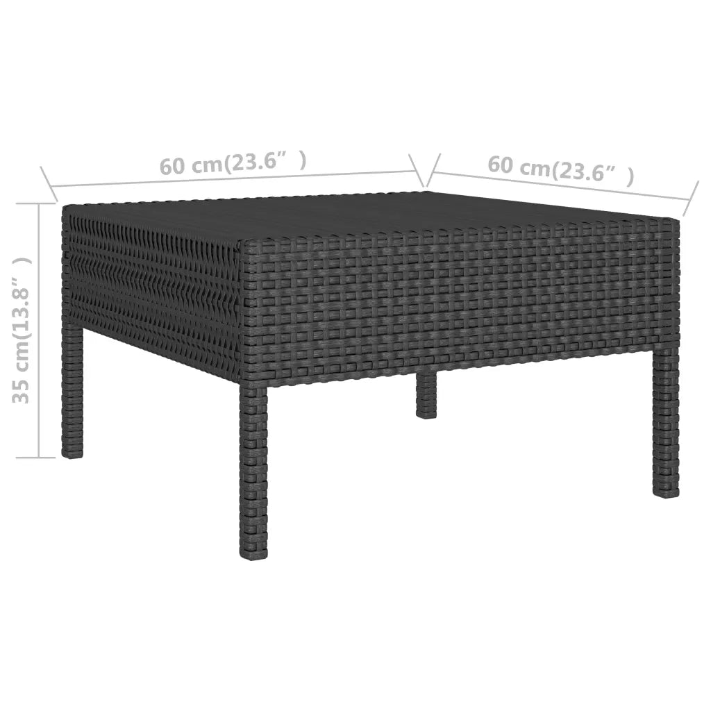 Set Divani da Giardino 6 pz con Cuscini in Polyrattan Nero 3056983