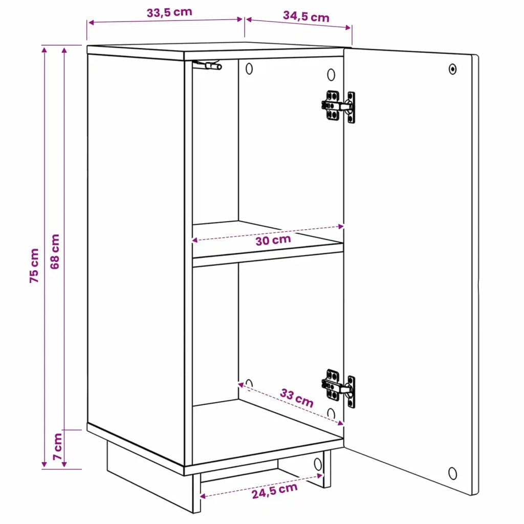 Credenza Nero 33,5 x 34,5 x 75 cm Legno ingegnerizzato 8011505