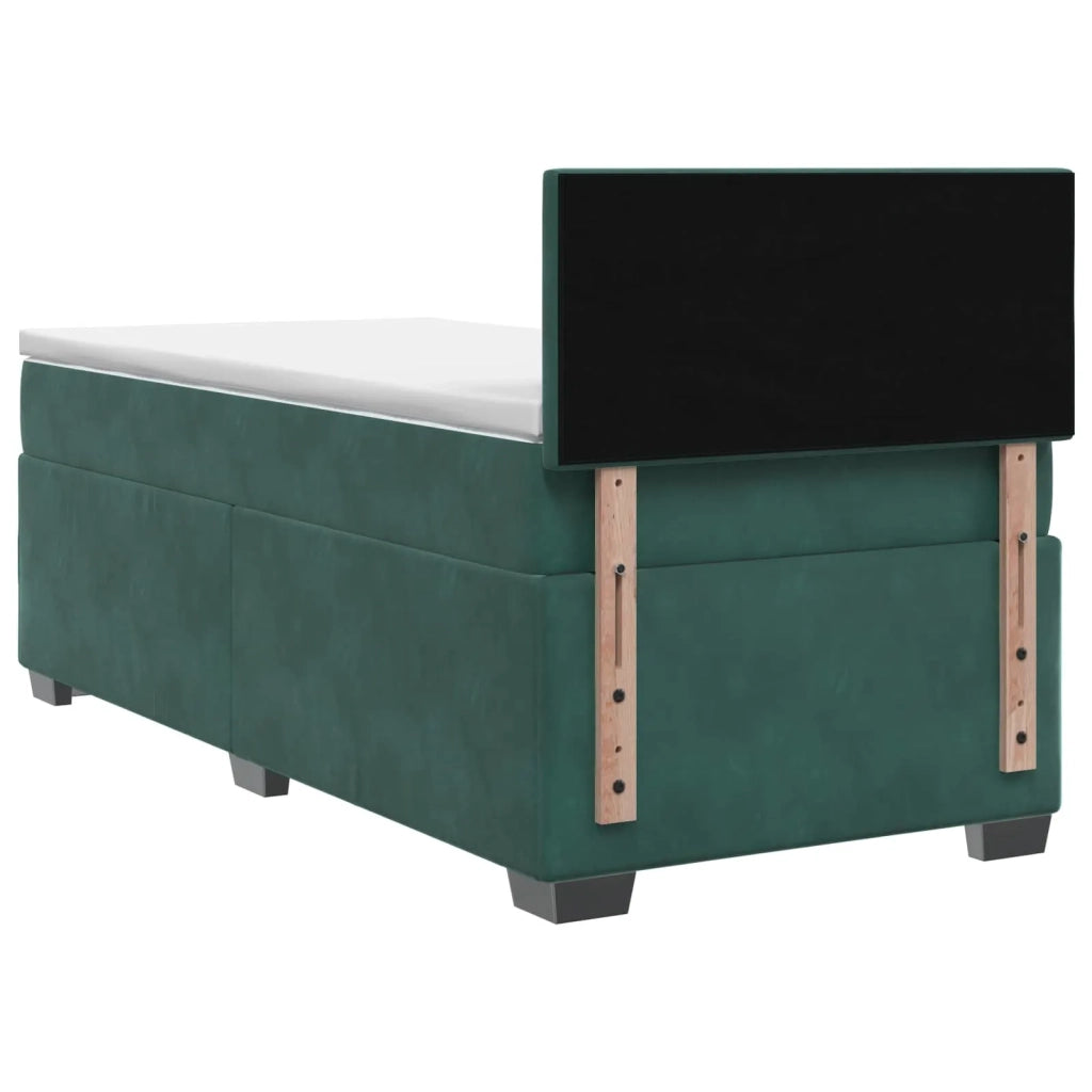 Letto con Box Spring, Materasso e LED Verde Scuro 90 x 200 cm 3452099