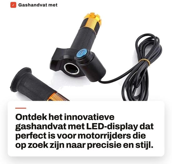 Stuzzo a gas con display LED e maniglia - Contenitore a gas - Lega di alluminio - Adatto per bicicletta elettrica - Blocco - Lunghezza cavo 2 m