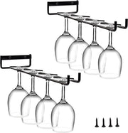 Sostegno per bicchieri di vino - supporto in acciaio per armadietto del vino - ripiano per bicchieri di vino appeso per bar e ristoranti (nero)