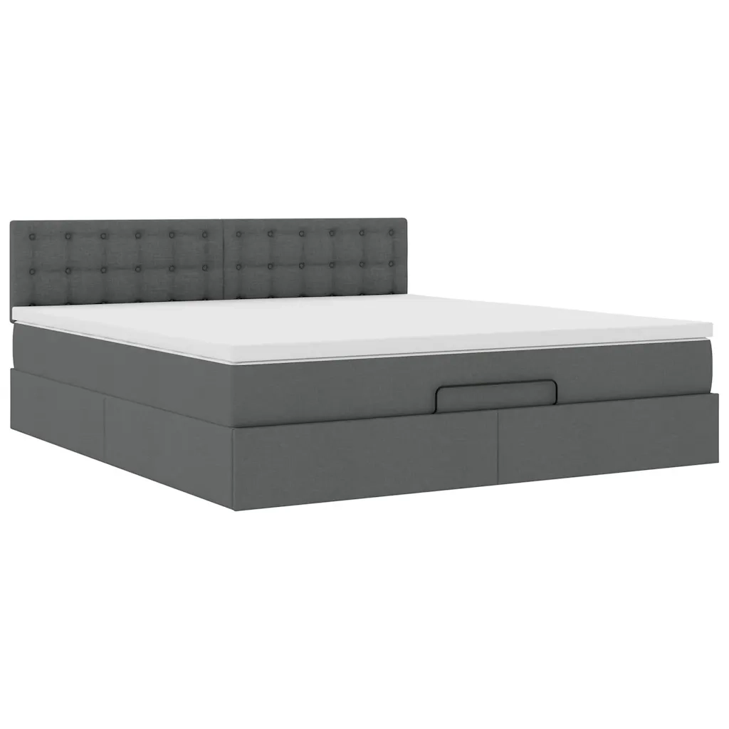 Struttura Letto Pouf con Materasso 180x200 cm in Tessuto 3311644