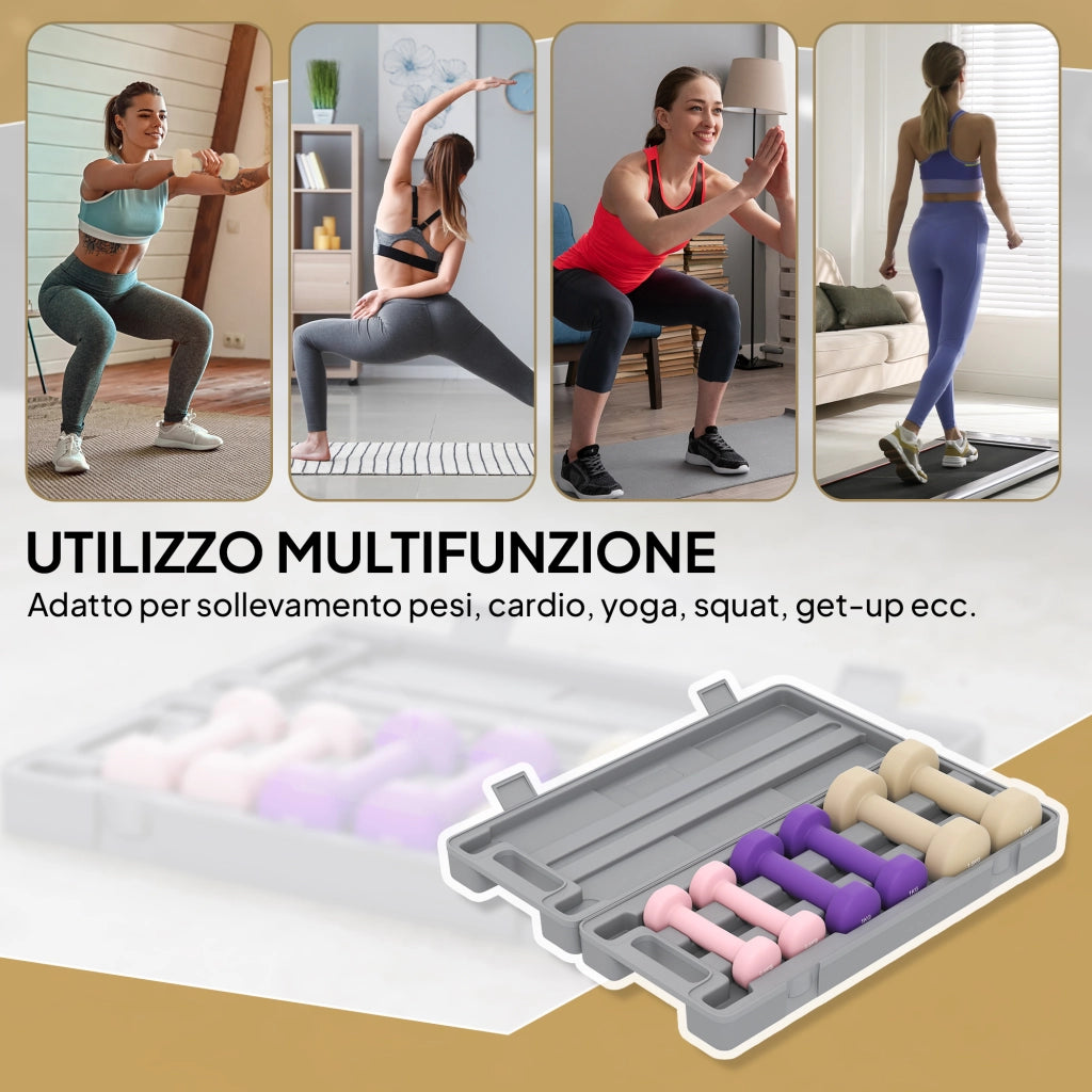Set di Manubri Fitness da 6 kg ¨C Minimal ¨C Multicolore