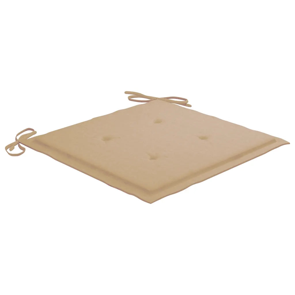 Sedie da Giardino con Cuscini Beige 3 pz | Sedie da Esterno Legno Massello di Teak