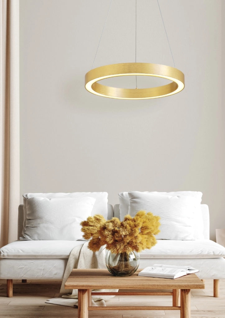 Lampada a sospensione CARLO oro tonda LED 30W Zuma Line