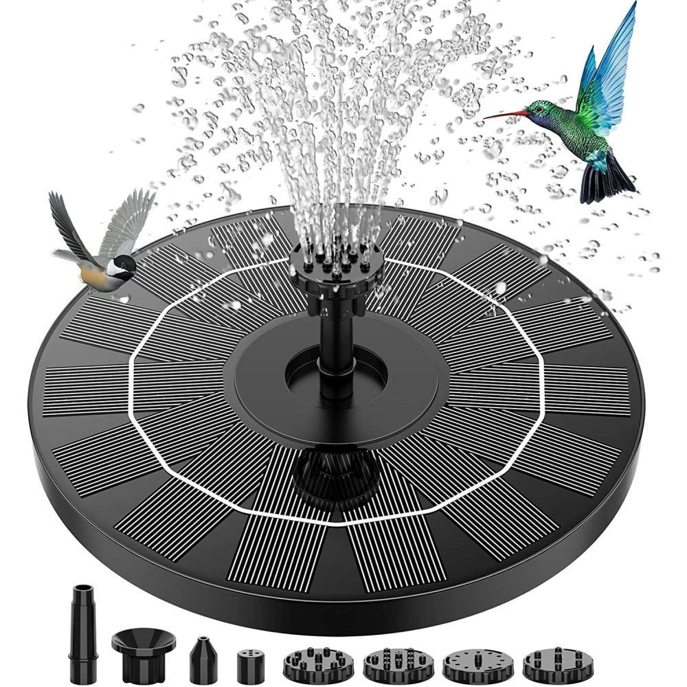 Trade Shop - Fontana Con Pannello Solare Da Giardino Per Laghetto Piscina Uccelli Acqua -