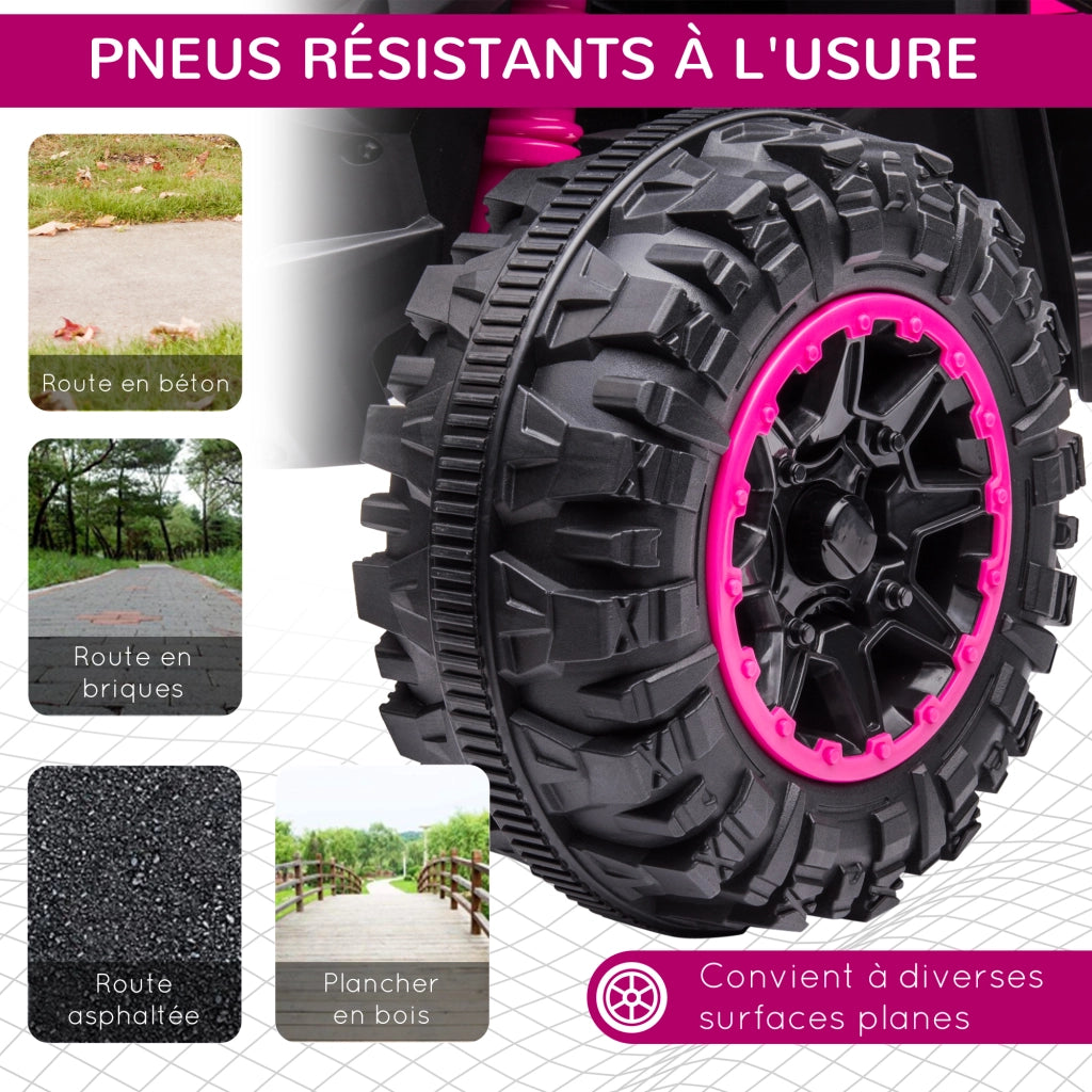 Quad Elettrico per Bambini ¨C Minimal ¨C Nero e Rosa, Metallo e PP, 12V