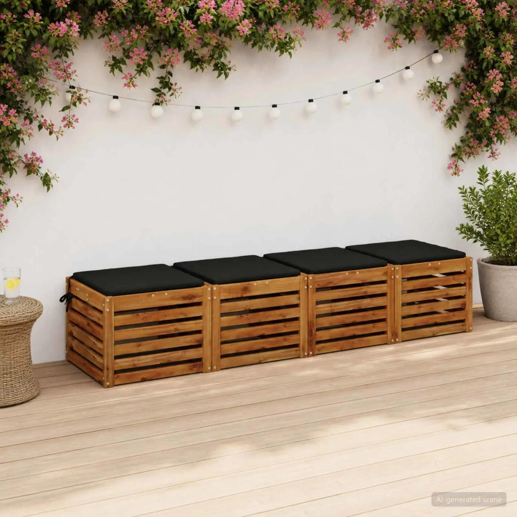 Cuscini per Sedia in 4 Pezzi SOEST 4 pz 100% Poliestere Nero 944418
