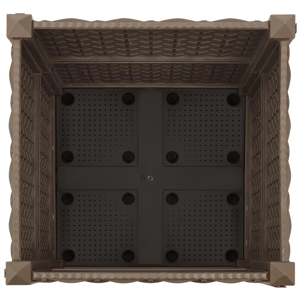 Fioriera rialzata per piante e fiori giardino 40 x 40 x 38 cm polipropilene marrone 02_0000929
