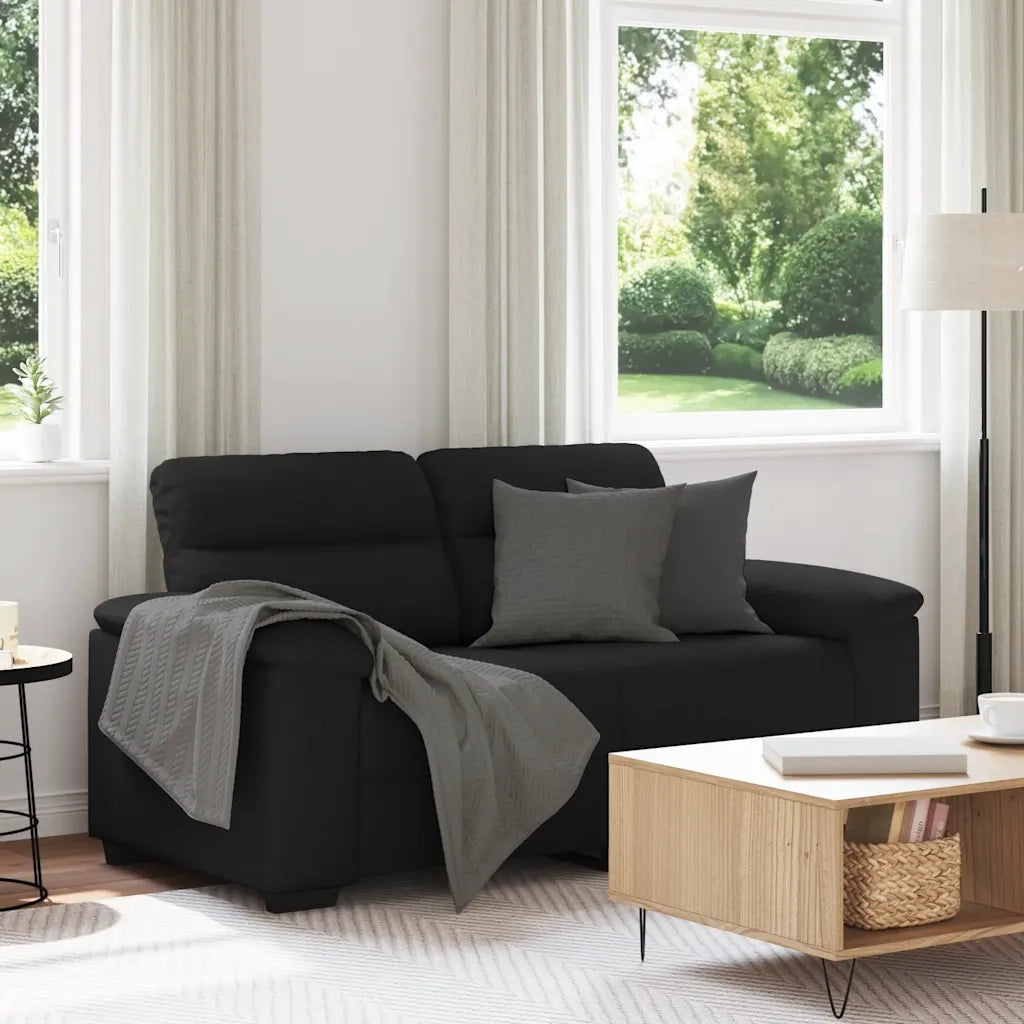 Divano a 2 Posti-Sofa 2 Posti Nero 120 cm in Tessuto 881958